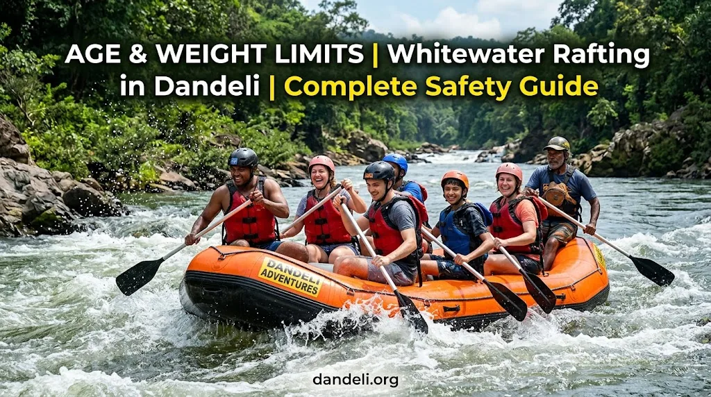 Whitewater rafting on the Kali river in Dandeli with life jackets and helmets