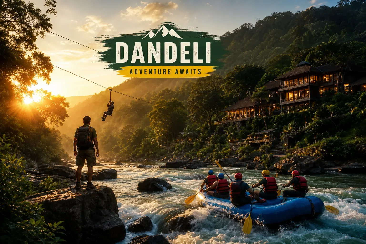 Adventure resort stay and forest activities around Dandeli