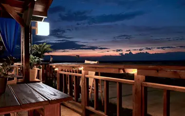 Forest-view deck for a Dandeli students group package