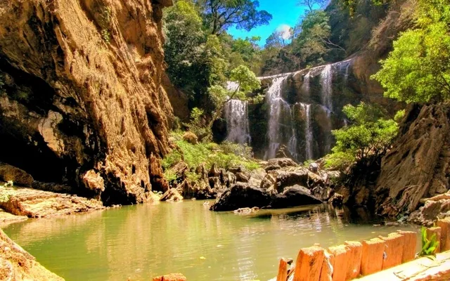 Sathodi waterfalls formed by forest streams near Yellapur
