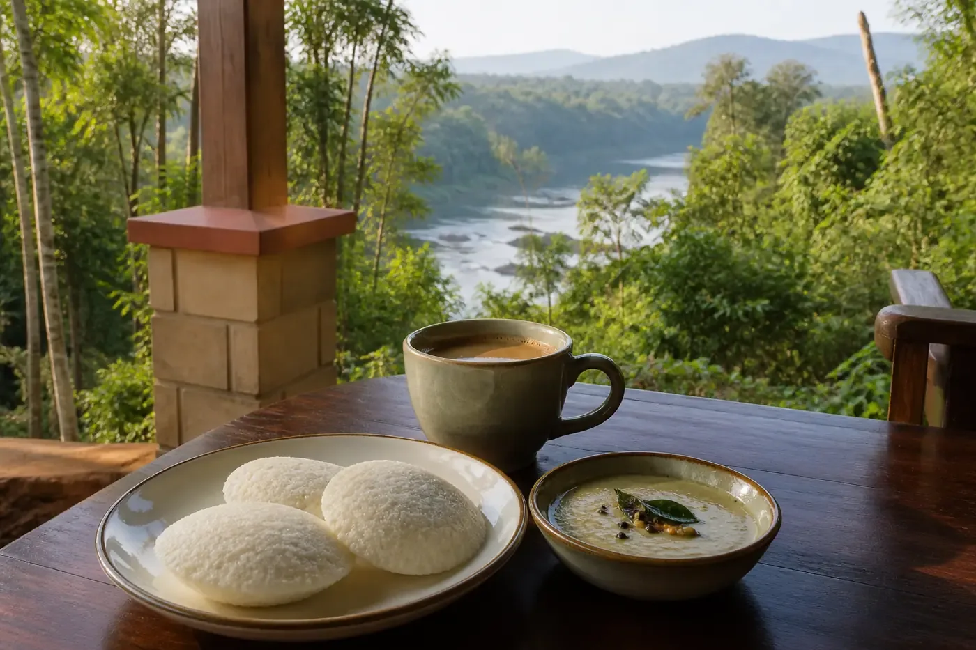Breakfast at the camping Dandeli stay