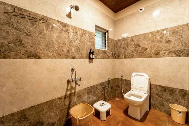 Cottage bathroom at Jungle View Cottage Dandeli