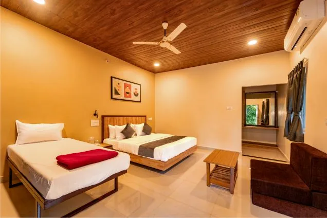 AC cottage bedroom at Jungle View Cottage Dandeli